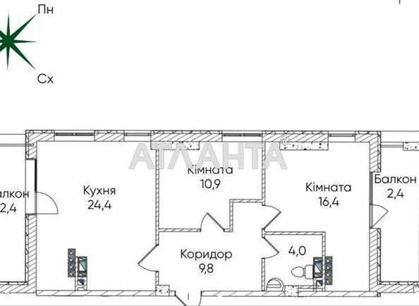 2-rooms apartment apartment by the address st. Paustovskogo (area 70,2 m²) - Atlanta.ua - photo 4
