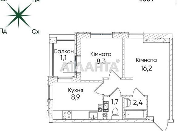1-room apartment apartment by the address st. Paustovskogo (area 38,6 m²) - Atlanta.ua - photo 5
