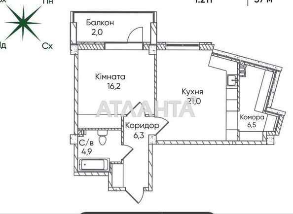 1-room apartment apartment by the address st. Paustovskogo (area 57 m²) - Atlanta.ua - photo 5