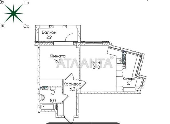 1-room apartment apartment by the address st. Paustovskogo (area 57,7 m²) - Atlanta.ua - photo 5
