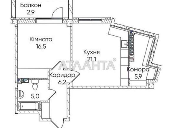 1-room apartment apartment by the address st. Paustovskogo (area 58 m²) - Atlanta.ua