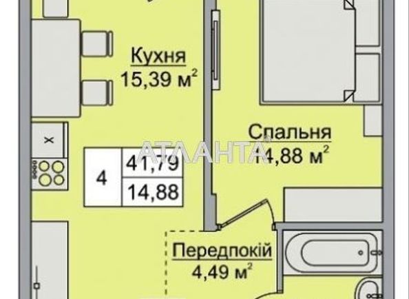1-room apartment apartment by the address st. Bogolyubova (area 42,2 m²) - Atlanta.ua - photo 16