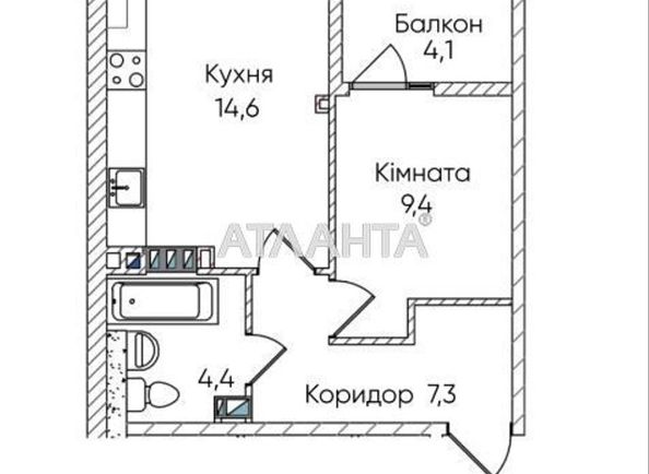1-room apartment apartment by the address st. Paustovskogo (area 39,8 m²) - Atlanta.ua - photo 5
