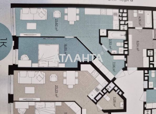 1-room apartment apartment by the address st. Karla Miklosha (area 54 m²) - Atlanta.ua - photo 2
