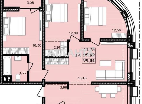 3-комнатная квартира по адресу ул. Франко Ивана (площадь 99 м²) - Atlanta.ua