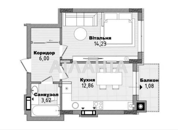 1-room apartment apartment by the address st. Truskavetskaya (area 38 m²) - Atlanta.ua - photo 7