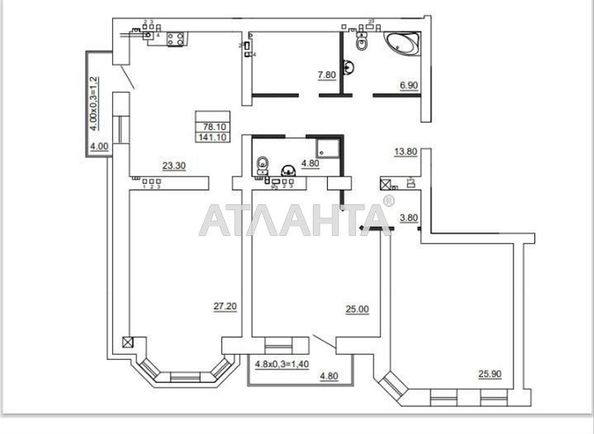 3-rooms apartment apartment by the address st. Litvaka Borisa Zaslavskogo (area 141 m²) - Atlanta.ua - photo 2