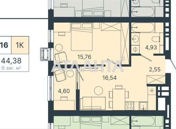 1-room apartment apartment by the address st. Studinskogo K ul (area 44,4 m²) - Atlanta.ua - photo 8