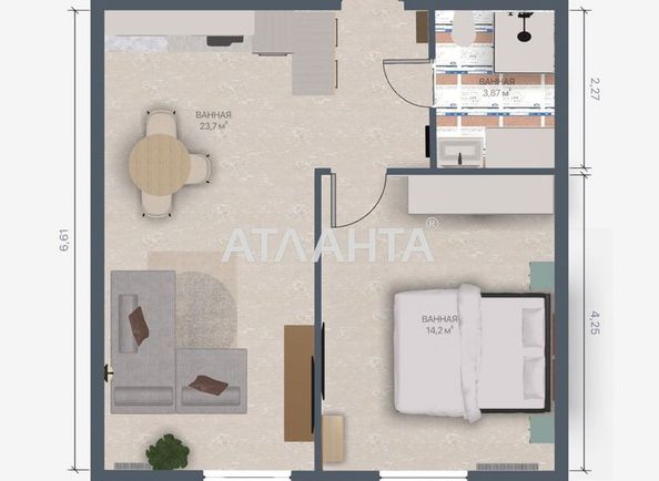 1-кімнатна квартира за адресою вул. Максимовича (площа 41 м²) - Atlanta.ua - фото 20