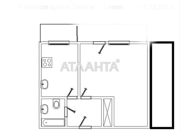 1-room apartment apartment by the address st. Glushko ak pr Dimitrova pr (area 33,6 m²) - Atlanta.ua - photo 5