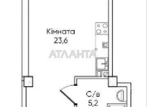 1-комнатная квартира по адресу ул. Паустовского (площадь 28,8 м²) - Atlanta.ua - фото 5