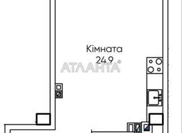 1-комнатная квартира по адресу ул. Паустовского (площадь 29,2 м²) - Atlanta.ua