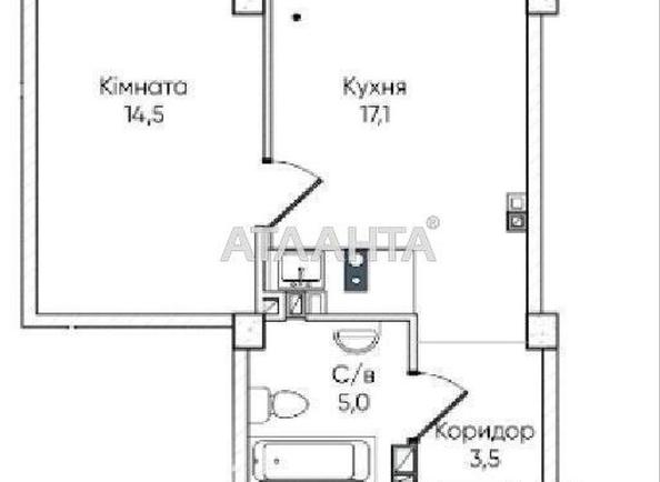 1-комнатная квартира по адресу ул. Паустовского (площадь 40,1 м²) - Atlanta.ua - фото 5