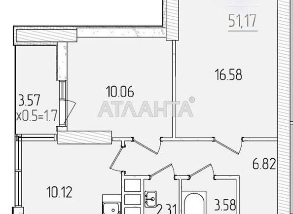 3-комнатная квартира по адресу ул. Краснова (площадь 52 м²) - Atlanta.ua - фото 13