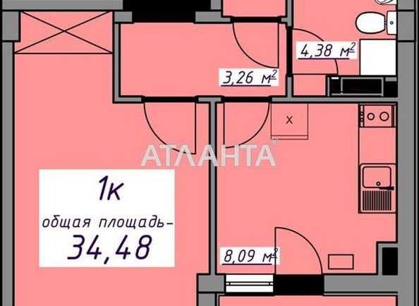 1-room apartment apartment by the address st. Massiv 10 (area 34,5 m²) - Atlanta.ua - photo 3