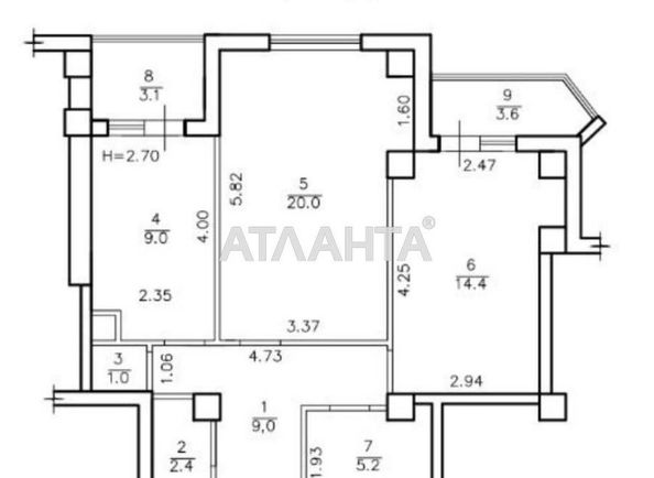 2-кімнатна квартира за адресою вул. Гранітна (площа 67,7 м²) - Atlanta.ua - фото 10