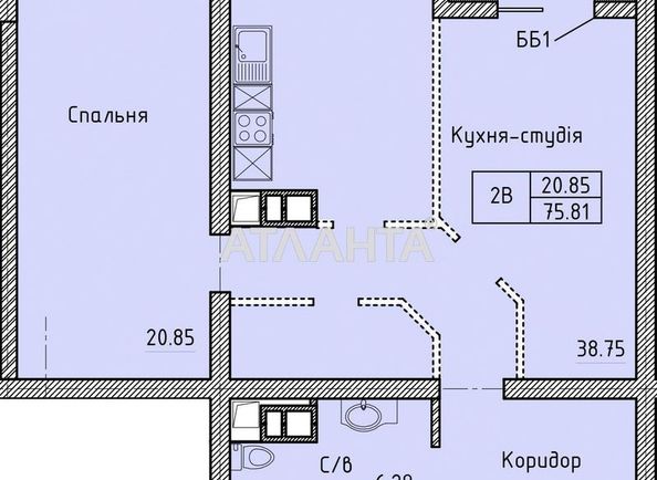 2-комнатная квартира по адресу Шевченко пр. (площадь 79 м²) - Atlanta.ua - фото 4