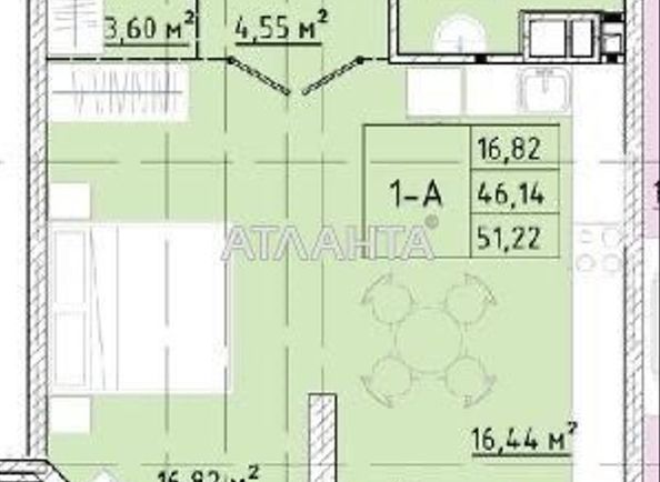 1-кімнатна квартира за адресою вул. Франка Івана (площа 53,3 м²) - Atlanta.ua - фото 5