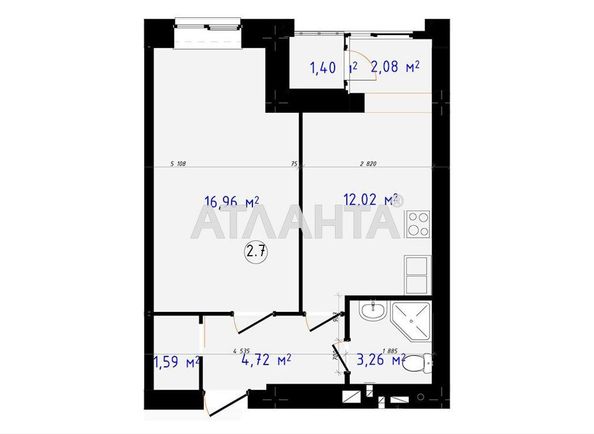 1-комнатная квартира по адресу ул. Сахарова (площадь 42 м²) - Atlanta.ua - фото 10