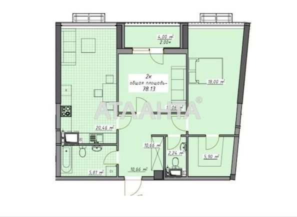 2-rooms apartment apartment by the address st. Kurortnyy per (area 78,1 m²) - Atlanta.ua - photo 16