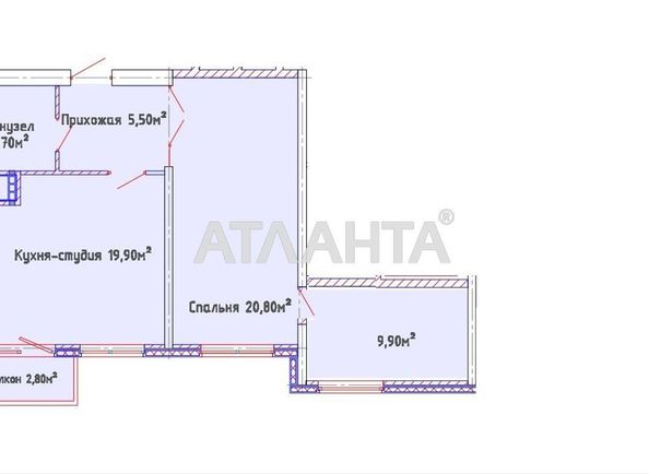 2-кімнатна квартира за адресою Люстдорфська дор. (площа 61 м²) - Atlanta.ua - фото 31