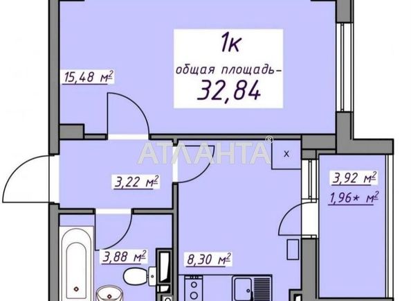 1-комнатная квартира по адресу ул. Массив 10 (площадь 33 м²) - Atlanta.ua - фото 4