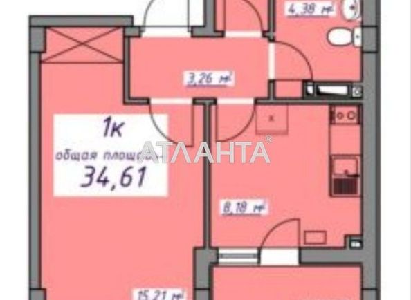 1-комнатная квартира по адресу ул. Массив 10 (площадь 34,5 м²) - Atlanta.ua - фото 5