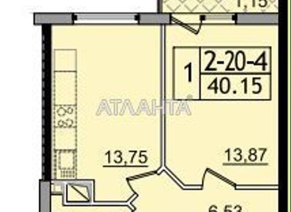 1-комнатная квартира по адресу ул. Сахарова (площадь 40 м²) - Atlanta.ua - фото 2