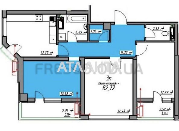 3-кімнатна квартира за адресою Курортний пров. (площа 82,7 м²) - Atlanta.ua - фото 16