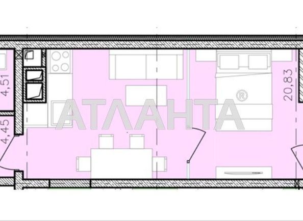 1-кімнатна квартира за адресою вул. Франка Івана (площа 31,7 м²) - Atlanta.ua - фото 4