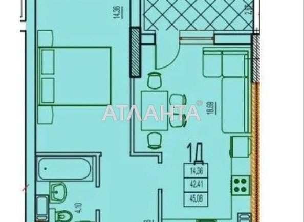 1-кімнатна квартира за адресою Фонтанська дор. (площа 46,5 м²) - Atlanta.ua