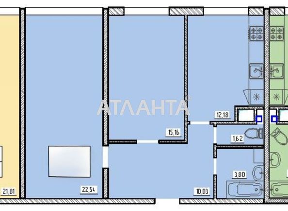 2-rooms apartment apartment by the address st. Zhemchuzhnaya (area 65,1 m²) - Atlanta.ua - photo 19