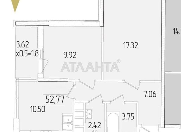 2-кімнатна квартира за адресою вул. Краснова (площа 52,4 м²) - Atlanta.ua - фото 21