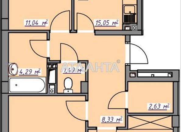 3-rooms apartment apartment by the address st. Massiv 10 (area 77,8 m²) - Atlanta.ua - photo 4