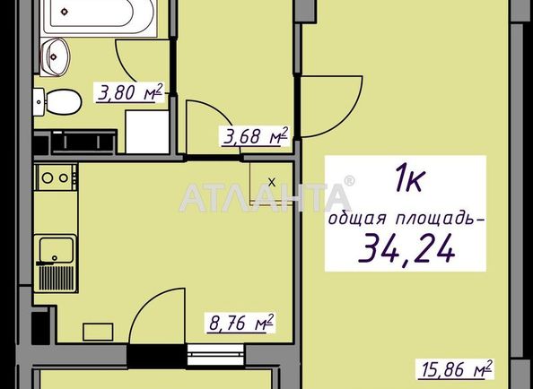 1-room apartment apartment by the address st. Massiv 10 (area 34 m²) - Atlanta.ua - photo 6