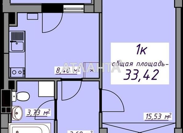 1-room apartment apartment by the address st. Massiv 10 (area 33,9 m²) - Atlanta.ua - photo 4