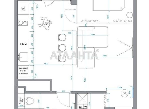 1-room apartment apartment by the address st. Krasnova (area 42 m²) - Atlanta.ua - photo 11