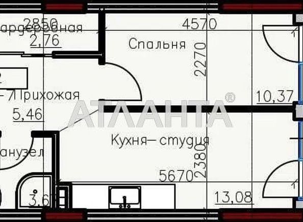 1-room apartment apartment by the address st. Donskogo Dmitriya (area 37 m²) - Atlanta.ua - photo 3