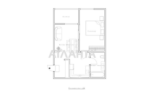 1-room apartment apartment by the address st. Kitayskaya ul (area 42,6 m²) - Atlanta.ua - photo 17