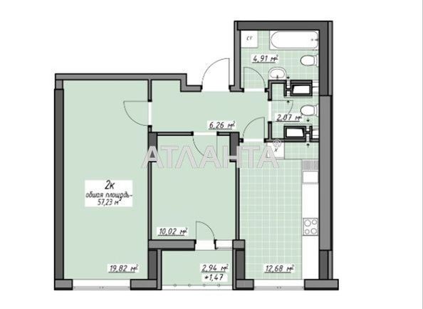 2-rooms apartment apartment by the address st. Glushko ak pr Dimitrova pr (area 57,2 m²) - Atlanta.ua - photo 2