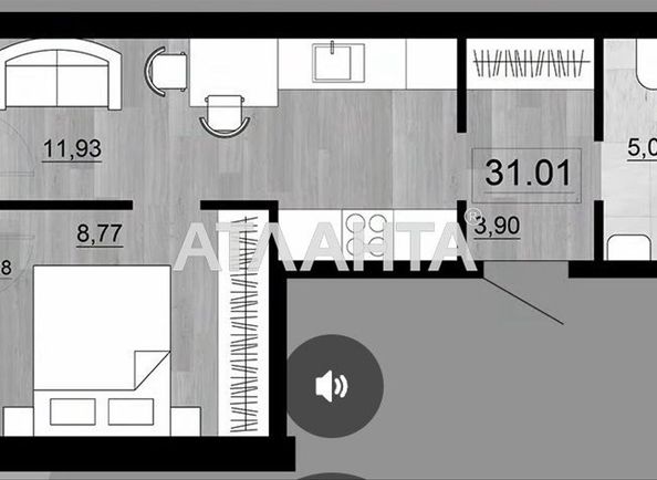 1-room apartment apartment by the address st. Tovarnyy per (area 31,0 m²) - Atlanta.ua - photo 4
