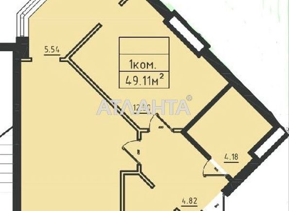1-кімнатна квартира за адресою вул. Дача Ковалевського (площа 49,4 м²) - Atlanta.ua - фото 2
