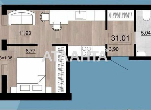 1-комнатная квартира по адресу Товарный пер. (площадь 28,0 м²) - Atlanta.ua