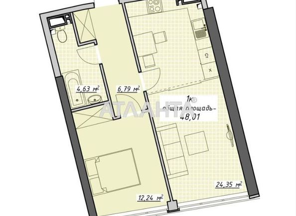 1-комнатная квартира по адресу Курортный пер. (площадь 48,0 м²) - Atlanta.ua - фото 6