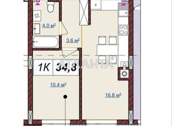 1-room apartment apartment by the address st. Vuletskaya ul (area 35 m²) - Atlanta.ua - photo 3