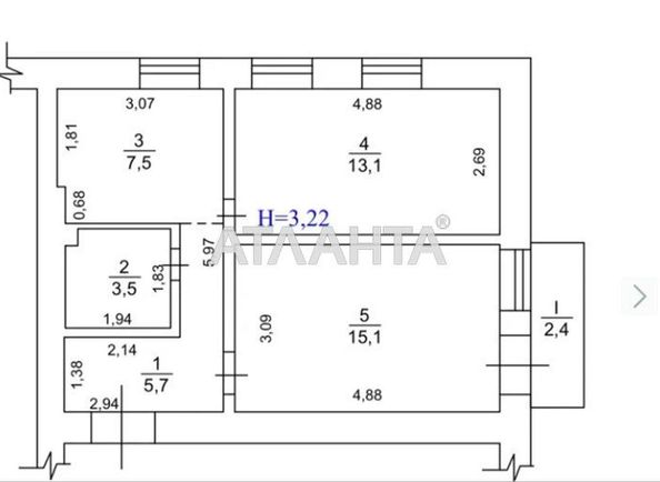 2-rooms apartment apartment by the address st. Evgeniya Konovaltsa (area 47,3 m²) - Atlanta.ua - photo 15