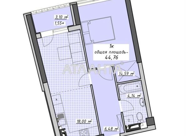 1-кімнатна квартира за адресою Курортний пров. (площа 44,8 м²) - Atlanta.ua - фото 2