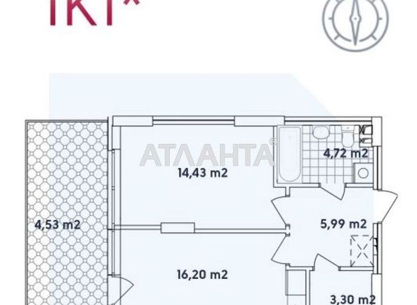 1-кімнатна квартира за адресою вул. Сімї Крістерів (площа 49,2 м²) - Atlanta.ua - фото 6