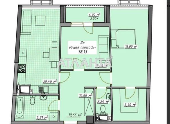 2-кімнатна квартира за адресою Курортний пров. (площа 78,1 м²) - Atlanta.ua - фото 9