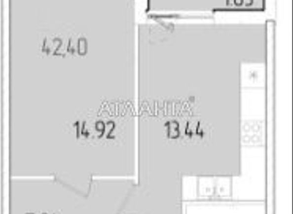 1-room apartment apartment by the address st. Krasnova (area 43,2 m²) - Atlanta.ua